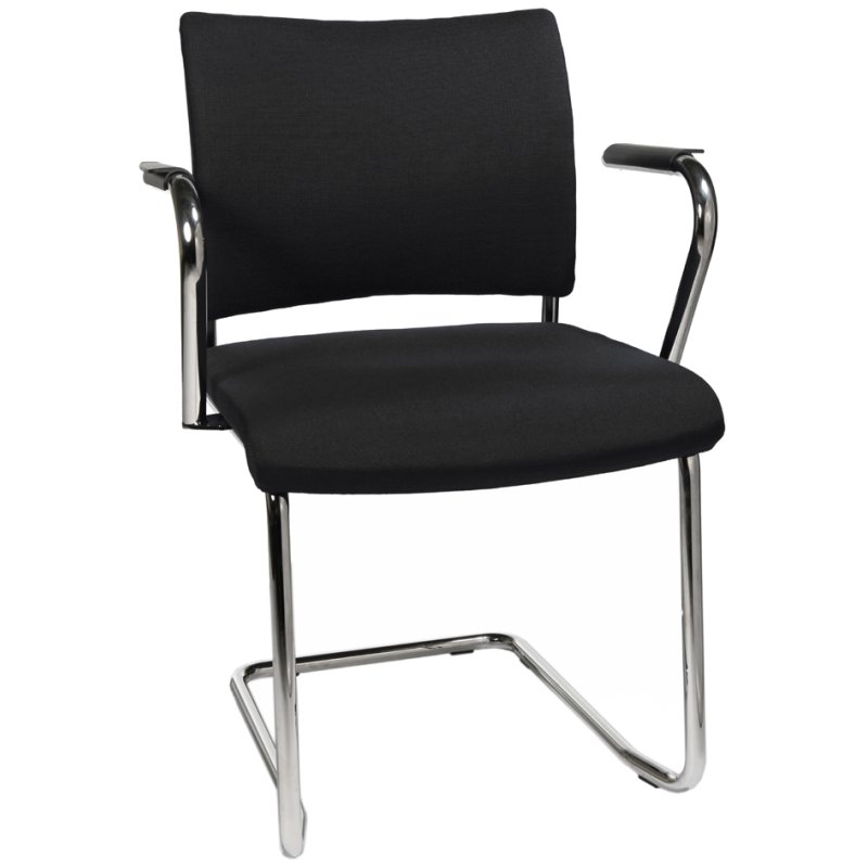 Topstar bezoekersstoel Visit 20, blauw, verchroomd frame, 110 kg draagkracht